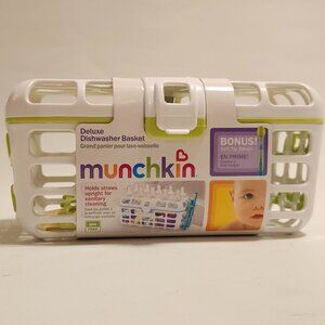 MUNCHKIN Deluxe Dishwasher Basket BNIP Green and White with bonus Spoon